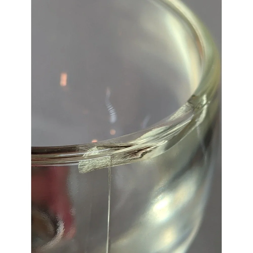 Vintage Clear Glass Goblets Set of 2 Stemmed Drinking Glasses Bubble Stem 5